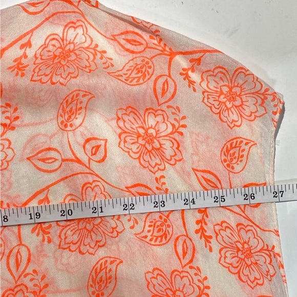 Lucky Brand Scarf White,Orange & green.Like New. - Picture 6 of 8